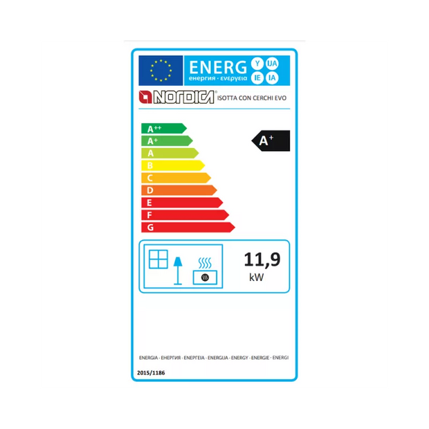 Poêle à Bois avec Chauffe Plat Isotta Con Cerchi Evo – 11,9 Kw