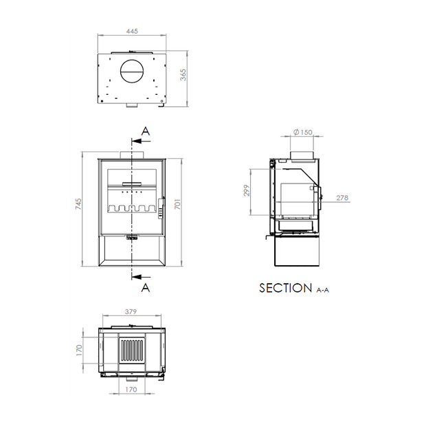 Poêle à Bois Pamello - 5 Kw